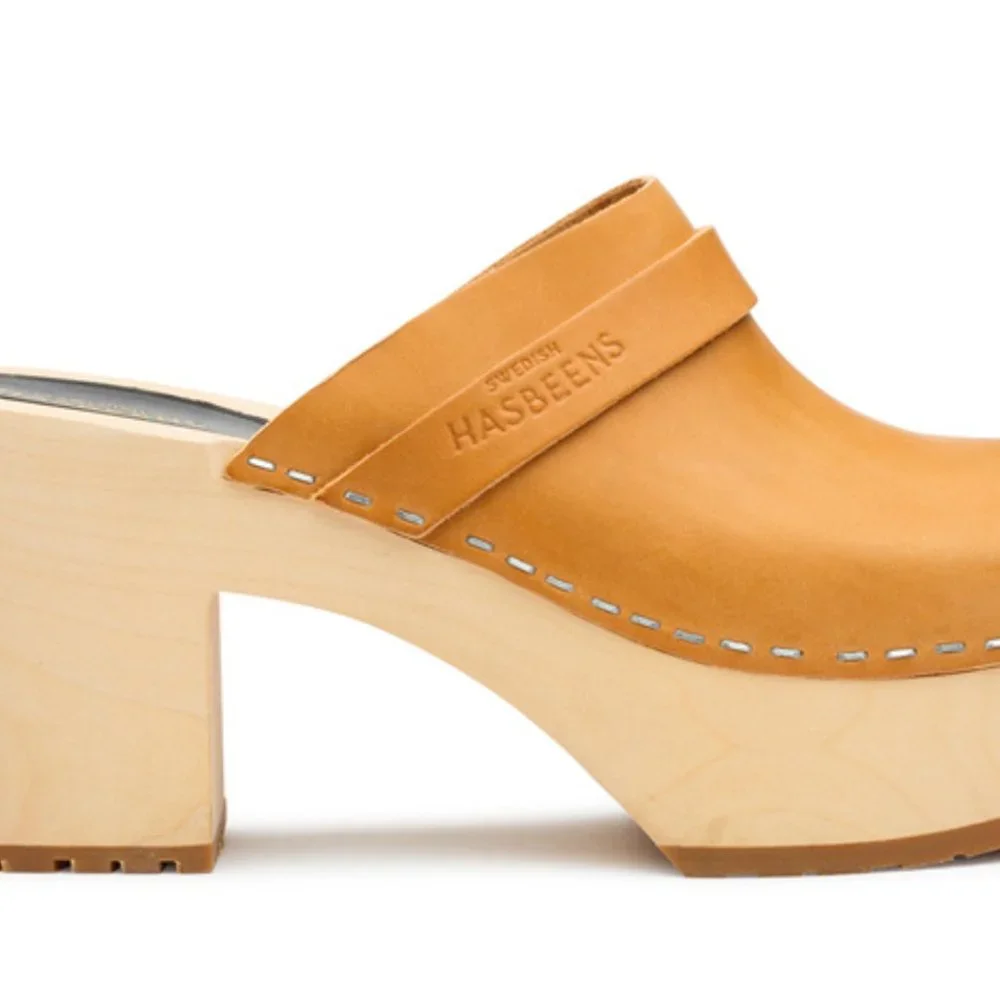 Swedish Hasbeens Louise Leather Clogs 100% Leather - Picture 2 of 10